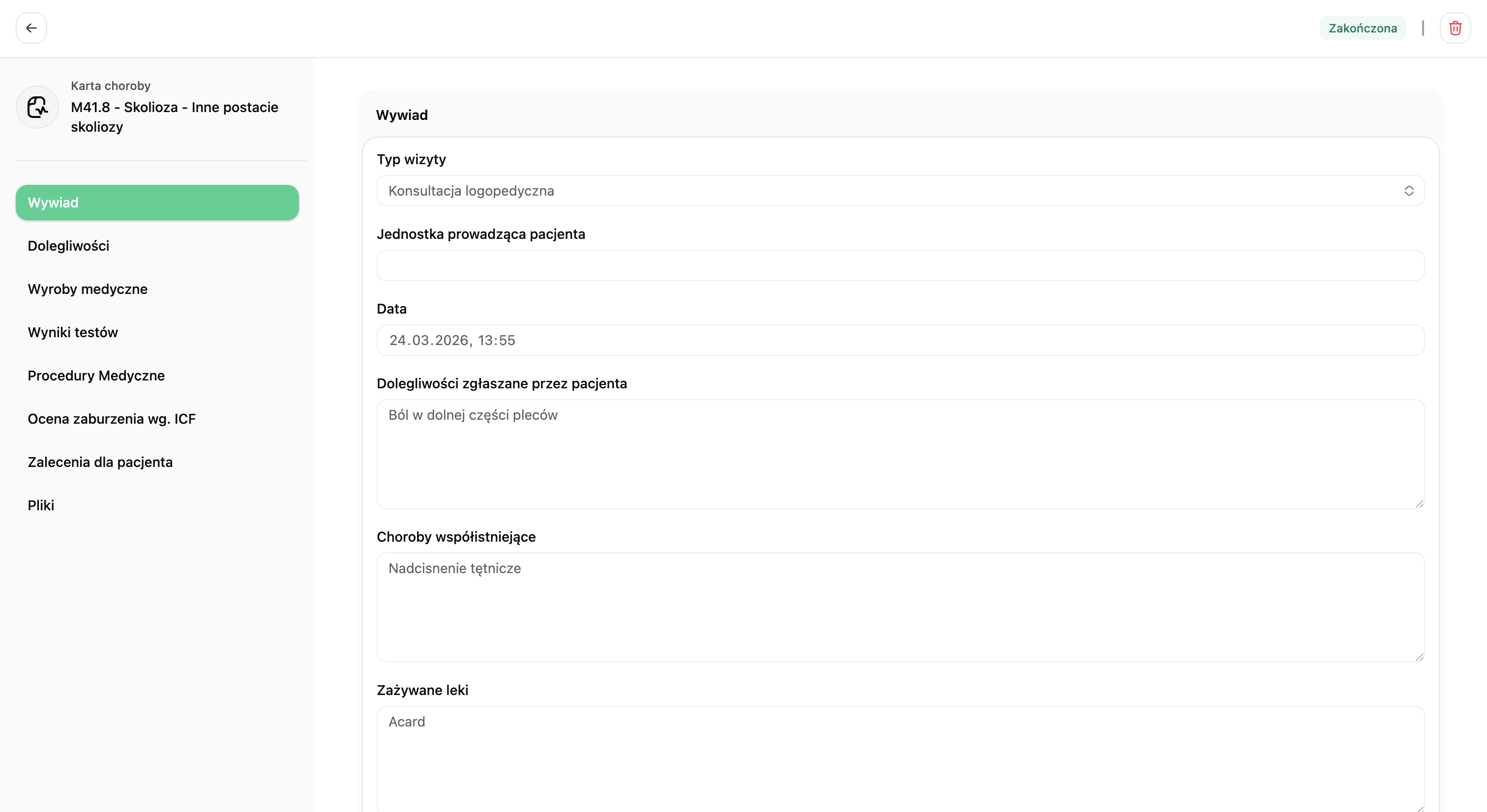 Wyniki badań i pomiary