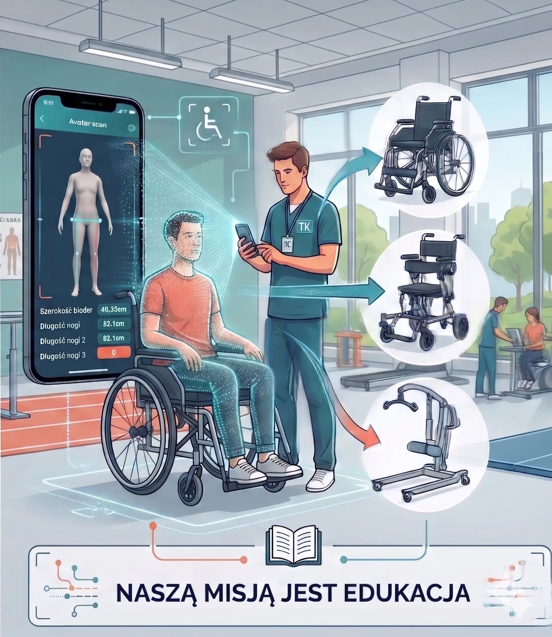 Pacjent korzystający ze wsparcia rehabilitacyjnego